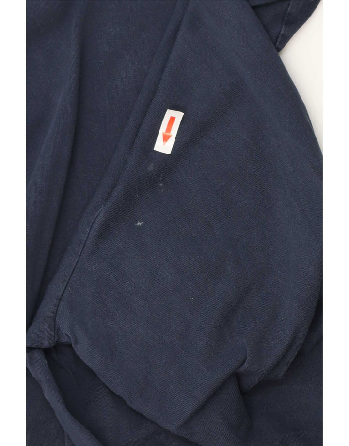 Tommy Bahama Mens Top Manga Longa Grande Algodão Azul Marinho