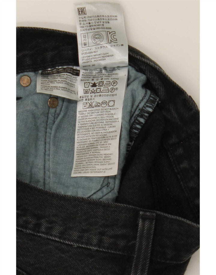 Shorts jeans feminino 501 da Levi's W27 pequeno algodão preto