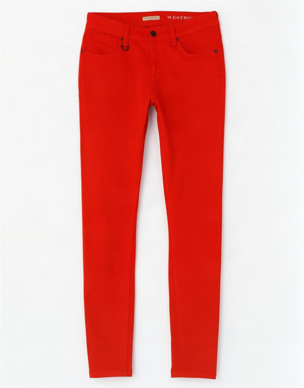 Burberry Calça feminina BRIT skinny casual W28 L31 algodão vermelho
