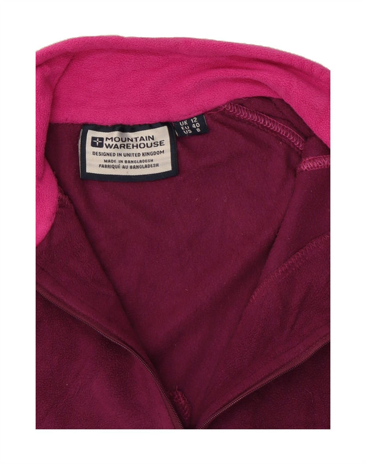 MOUNTAIN WAREHOUSE Womens Zip Neck Fleece Jumper UK 12 Medium Purple Vintage Mountain Warehouse and Second-Hand Mountain Warehouse from Messina Hembry 