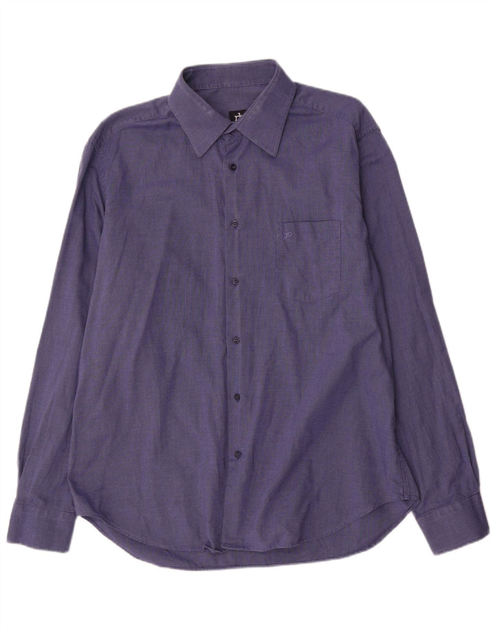 Camisa masculina Roccobarocco tamanho 17 43 XL algodão azul