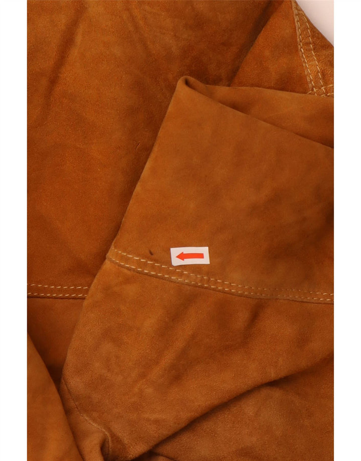 Jaqueta bomber masculina VINTAGE de camurça UK 40 grande bege