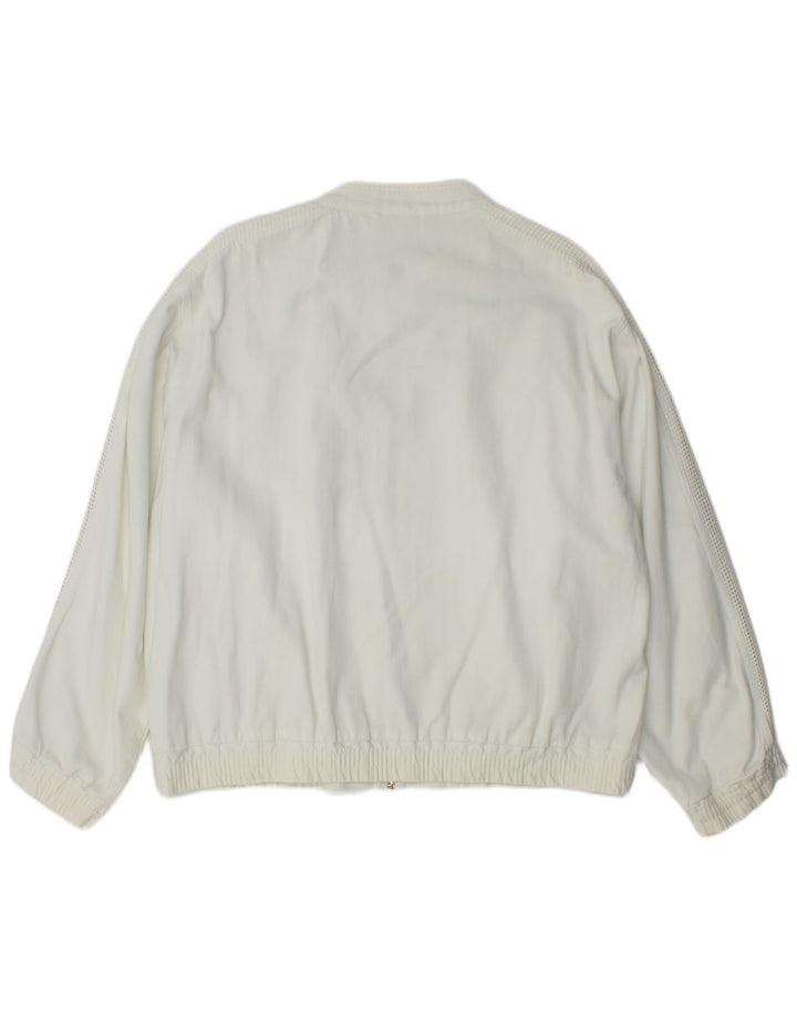 Jaqueta utilitária masculina vintage UK 40 grande algodão branco