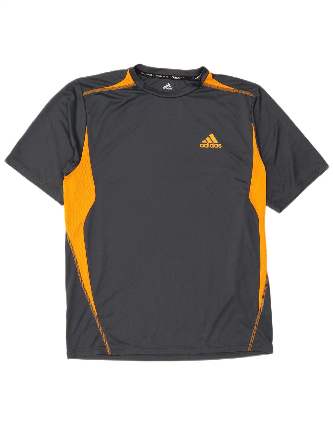 Adidas Masculino Climalite Camiseta Top Cinza Médio Colourblock Poliéster