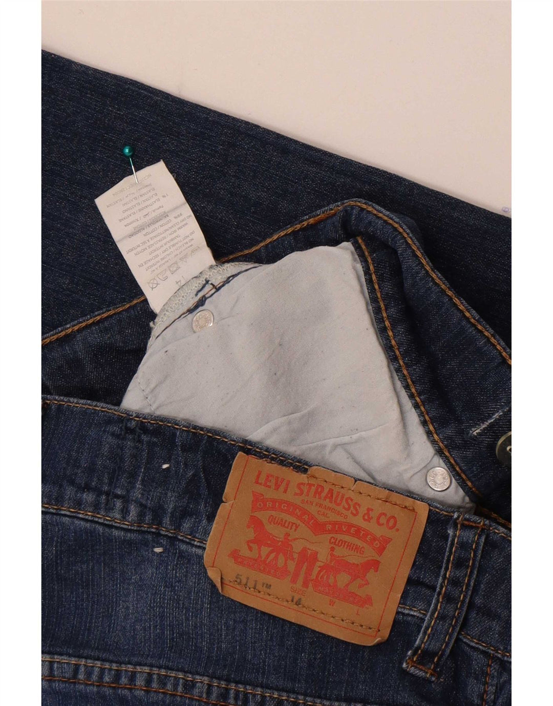 Levi's Meninos 511 Slim Jeans 13-14 Anos W28 L30 Azul Algodão