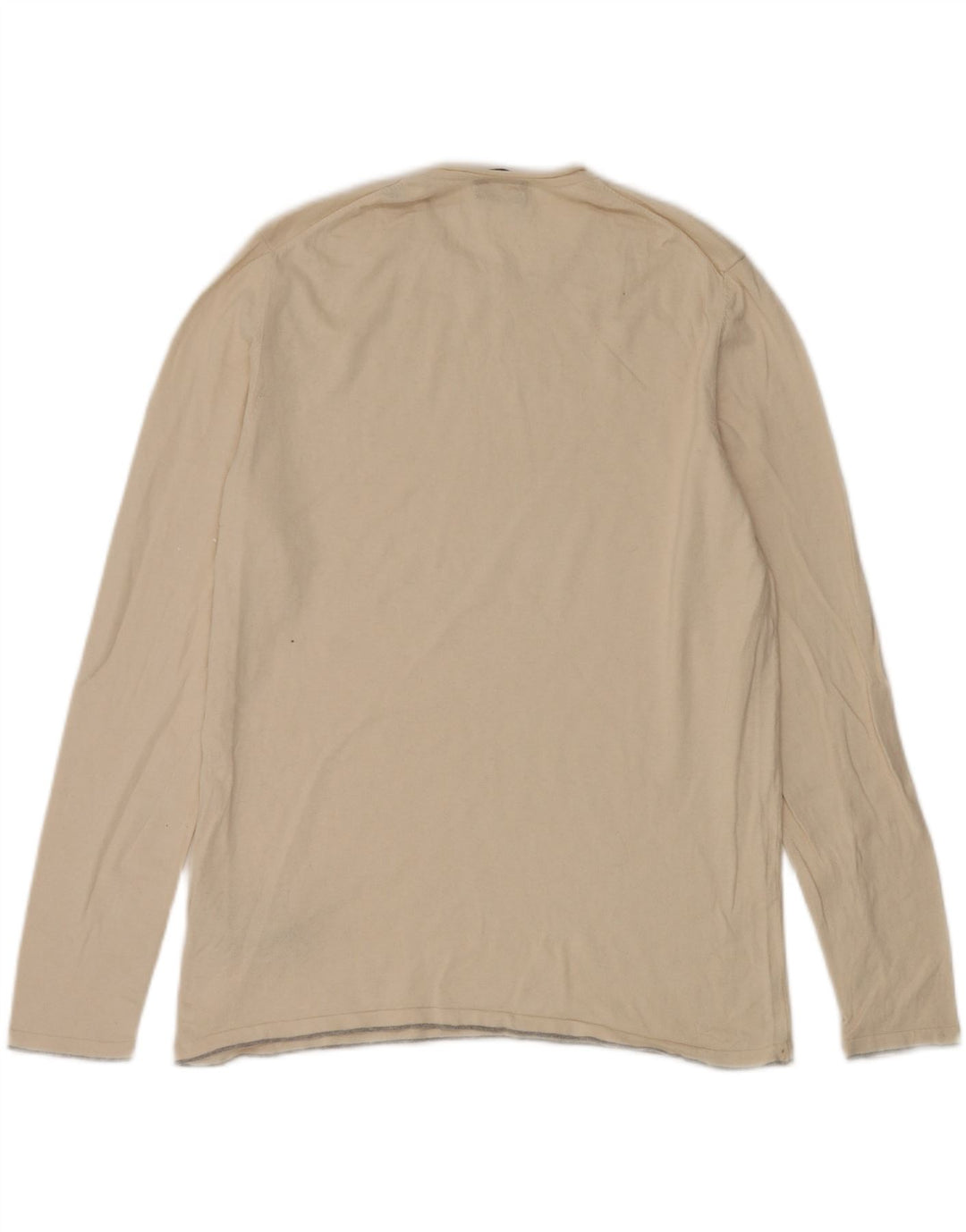 Top feminino Massimo Dutti manga comprida UK 18 XL algodão bege