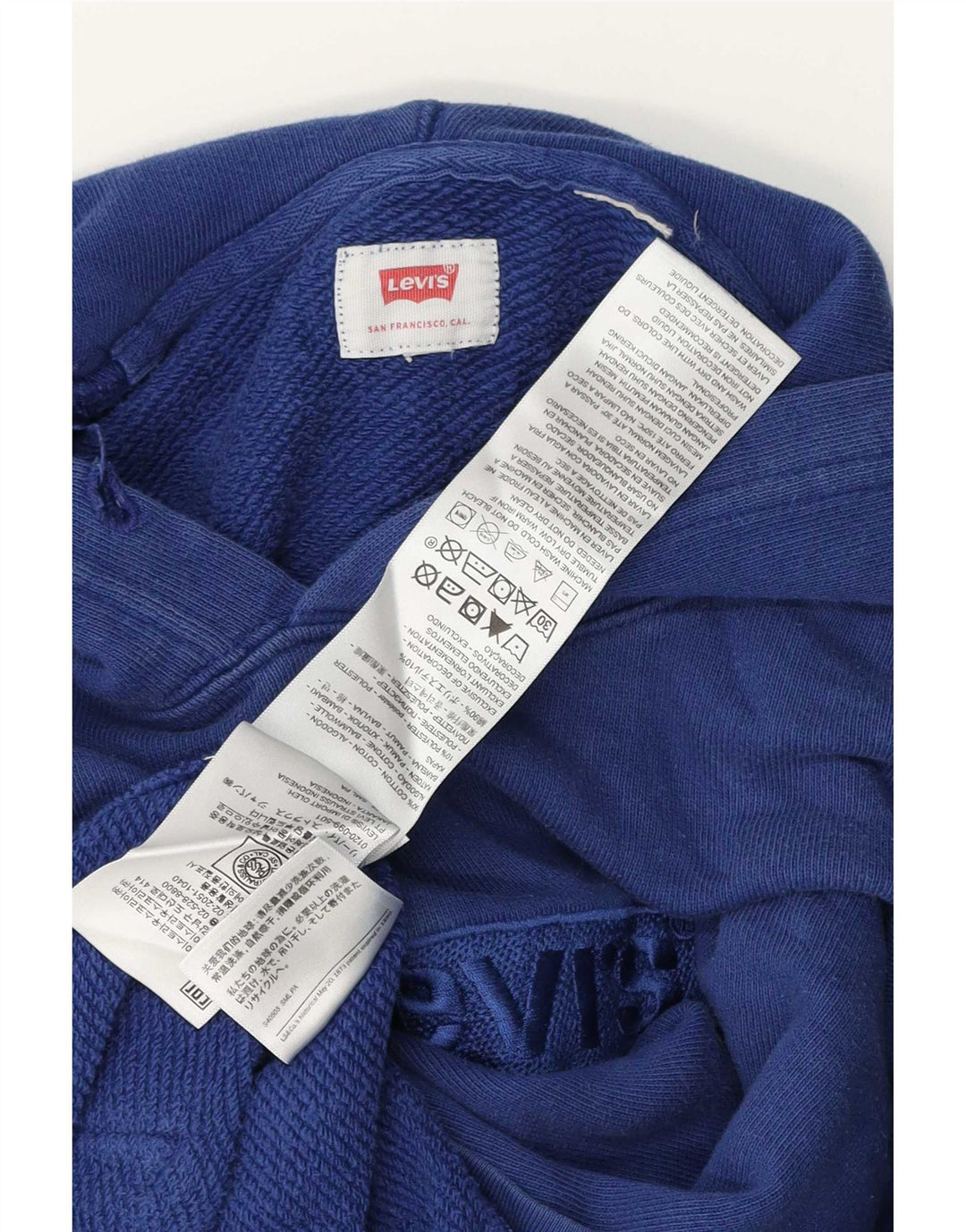 Suéter com capuz gráfico masculino Levi's pequeno azul algodão