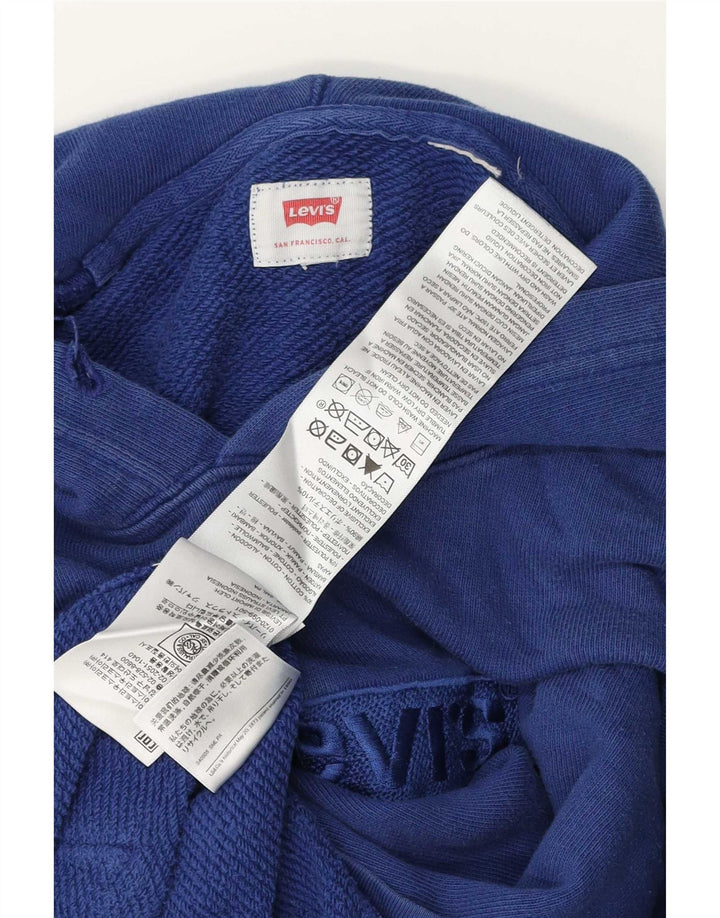 Suéter com capuz gráfico masculino Levi's pequeno azul algodão