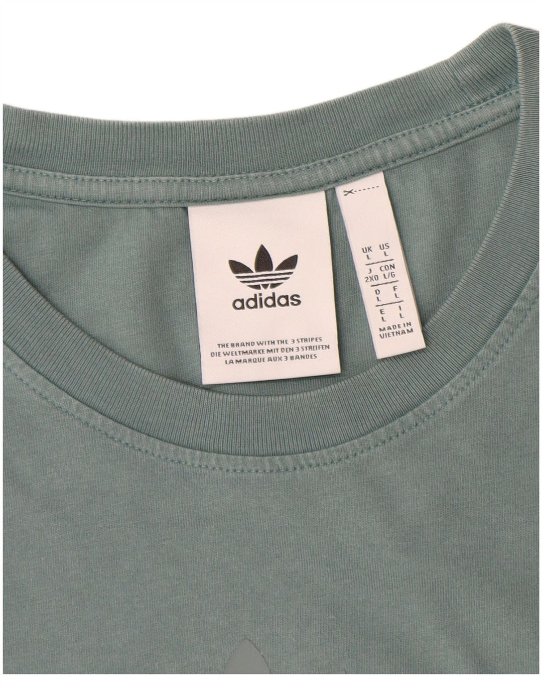 Adidas Mens Camiseta Top Grande Algodão Azul
