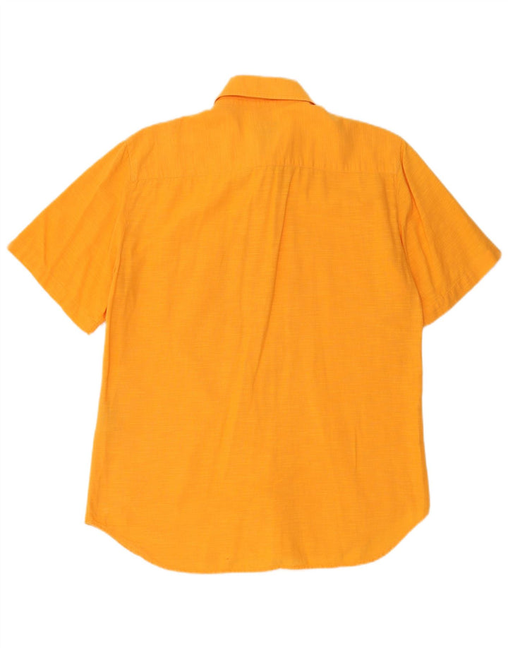 Camisa masculina Carrera de manga curta grande algodão manchado laranja