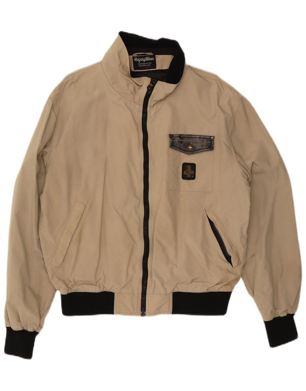 Jaqueta bomber masculina Refrigiwear UK 42 2XL bege Colourblock