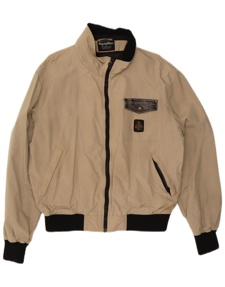Jaqueta bomber masculina Refrigiwear UK 42 2XL bege Colourblock