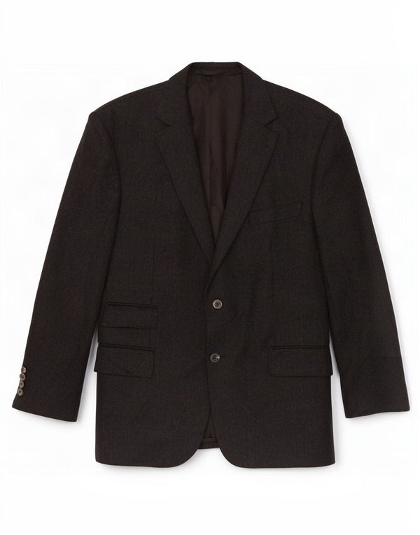 Jaqueta blazer masculina Lanificio Di Pray com 2 botões UK 42 XL cinza espinha de peixe
