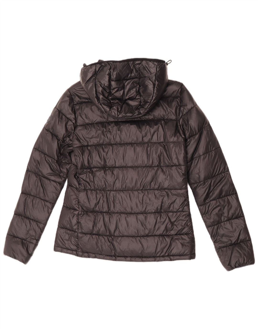 Jaqueta acolchoada com capuz feminino Best Company UK 12 nylon preto médio