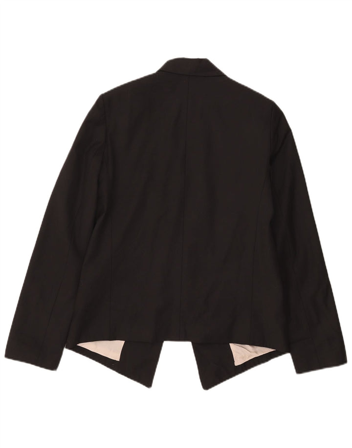 Jaqueta blazer aberta feminina Topshop Reino Unido 8 poliéster preto pequeno