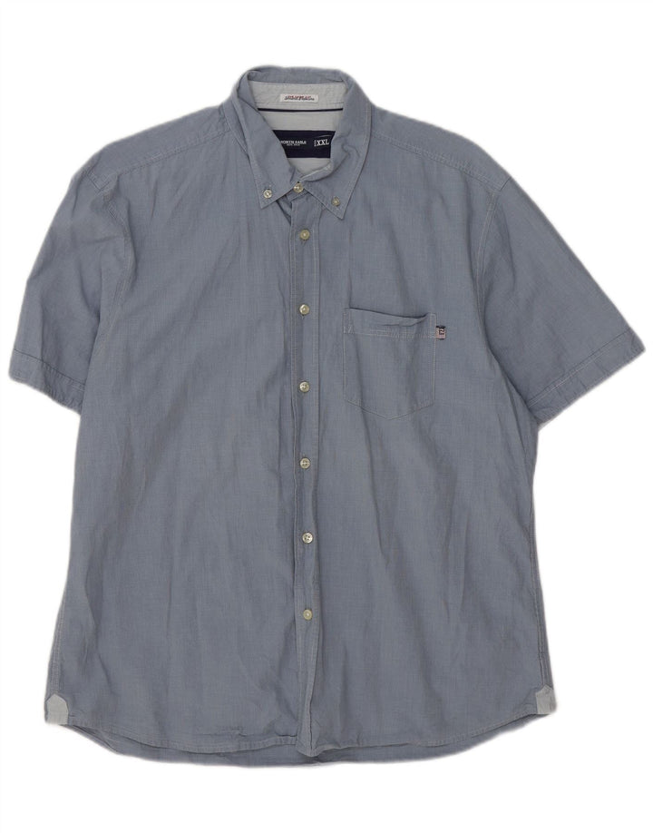 Camisa masculina de manga curta NORTH SAILS 2XL algodão azul