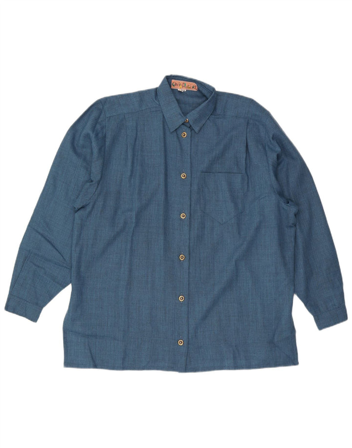 Camisa oversized feminina Cinzia Rocca IT 44 lã azul médio