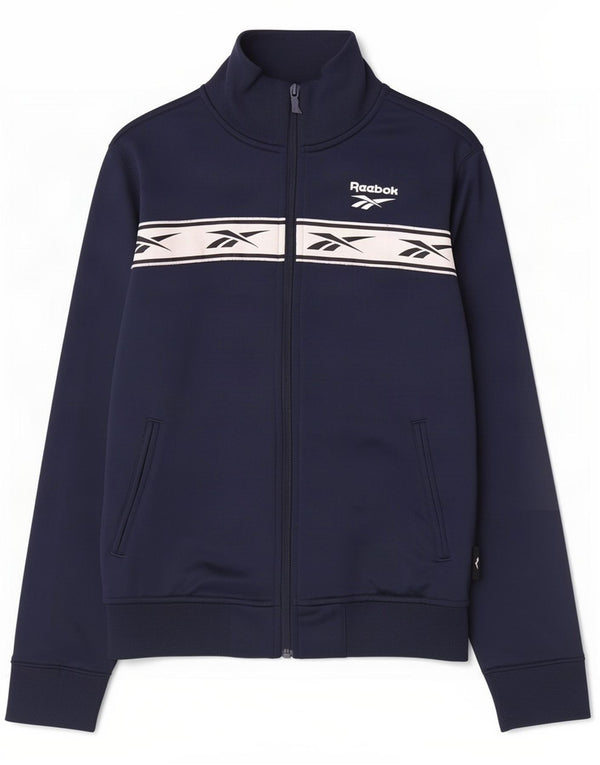 Reebok Womens Graphic Tracksuit Top Jacket UK 4/6 XS Azul Marinho Colorblock