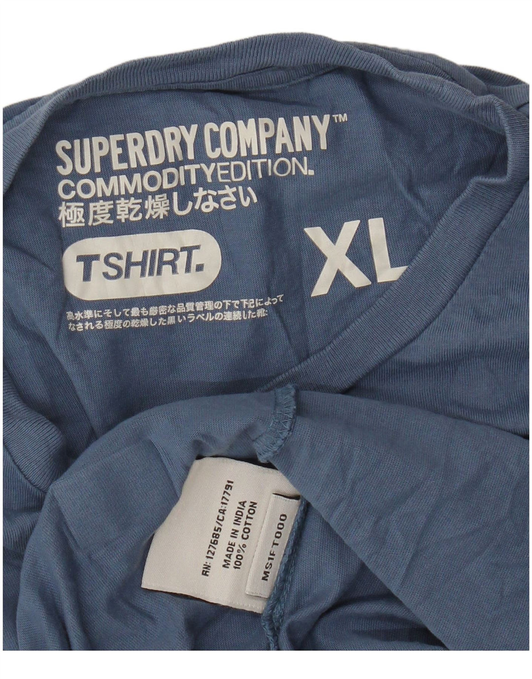Camiseta masculina Superdry Top XL algodão azul