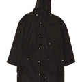 Capa de chuva feminina com capuz solto Zara UK 14 poliéster preto médio