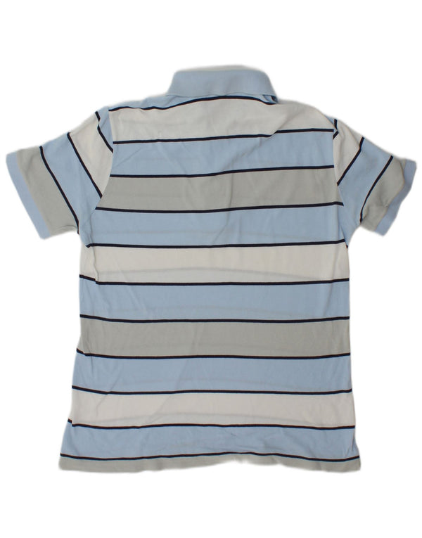 Camisa polo masculina Lacoste Loose Fit tamanho 4 algodão listrado azul médio