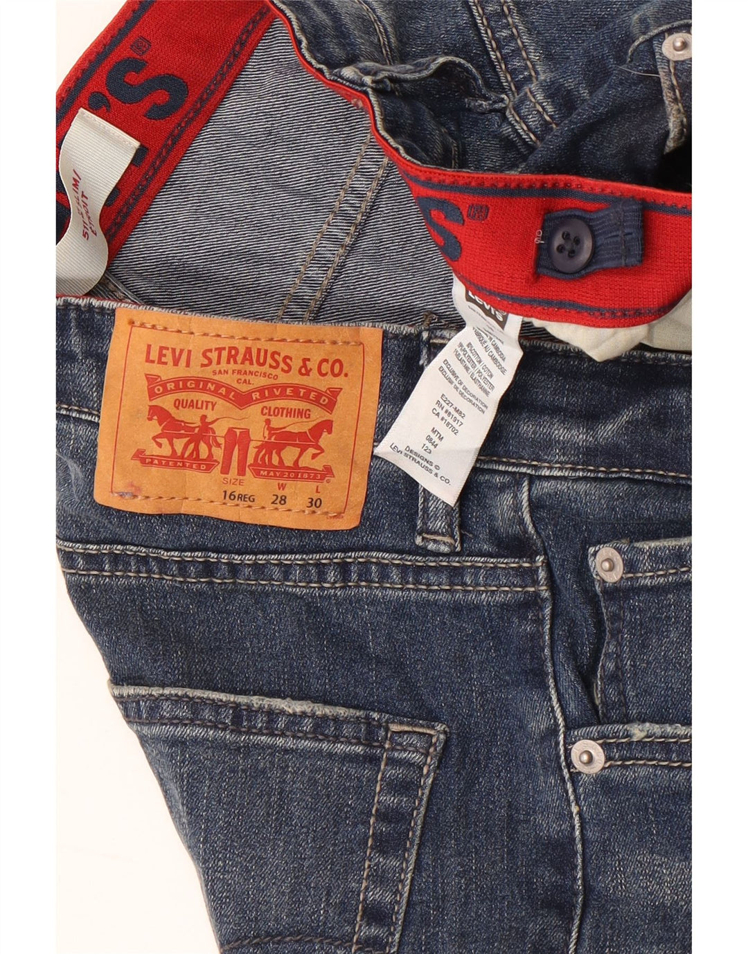 Levi's Meninos 511 Slim Jeans 15-16 Anos W28 L30 Azul Algodão