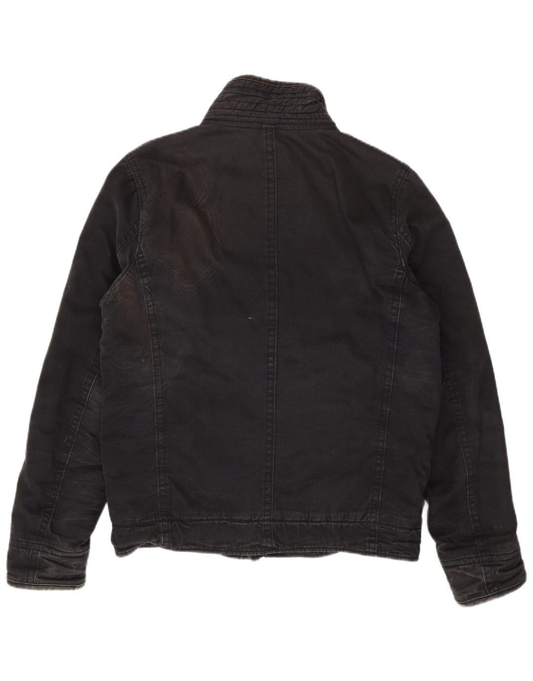 Jaqueta utilitária masculina Hollister UK 40 grande algodão preto