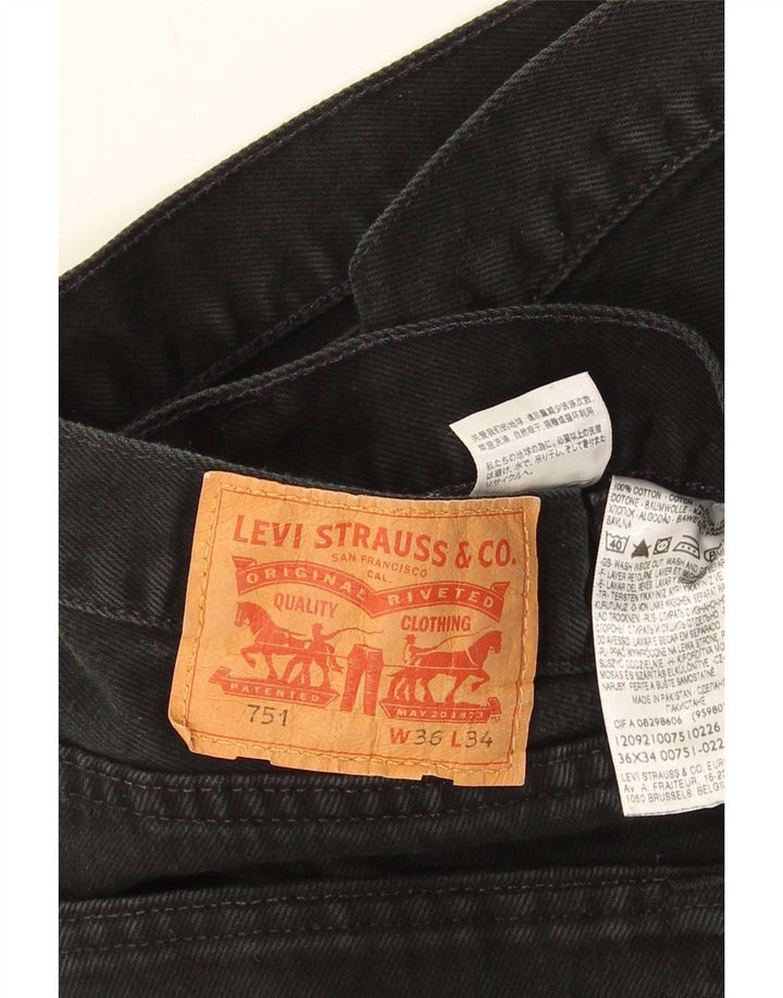 Calça jeans masculina Levi's 751 Straight W36 L34 algodão preto