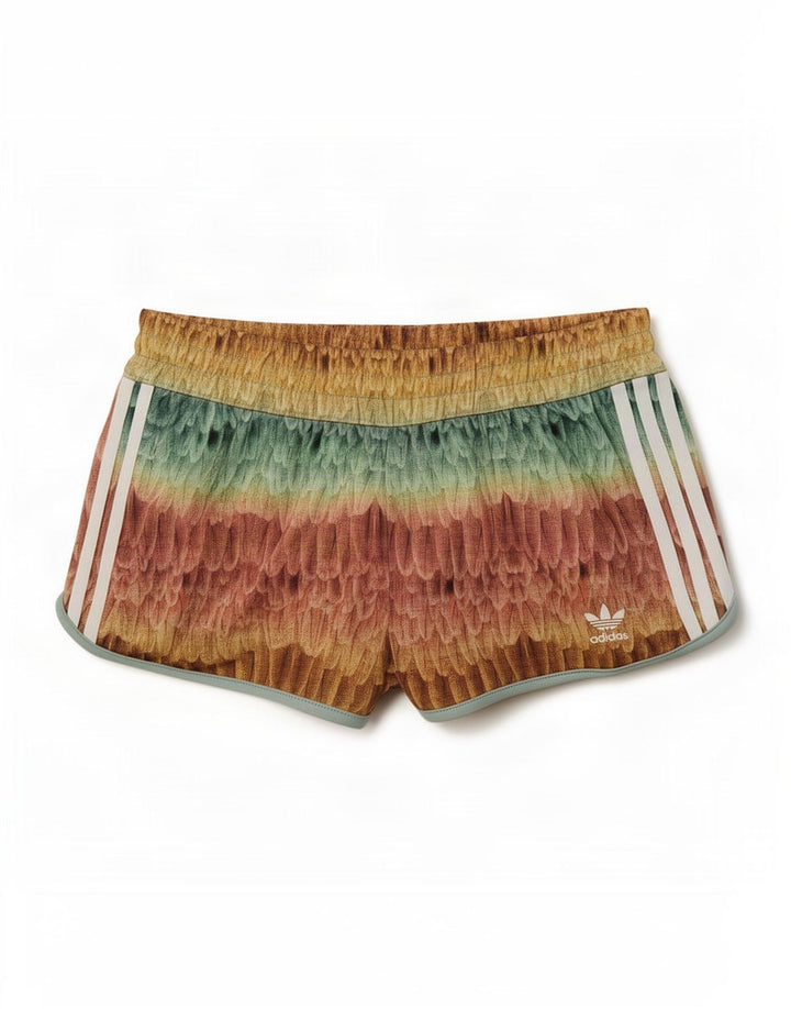 Adidas Womens Abstract Pattern Sport Shorts UK 10 Pequeno Multicolorido