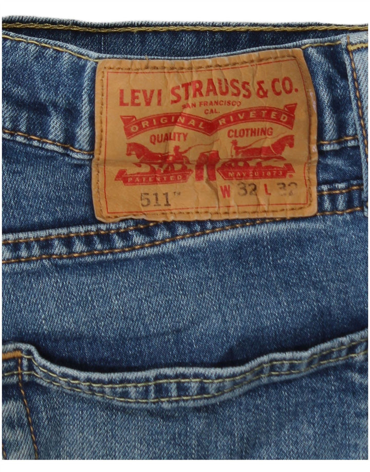 LEVI'S Masculino 511 Acid Wash Slim Jeans W32 L32 Azul Algodão
