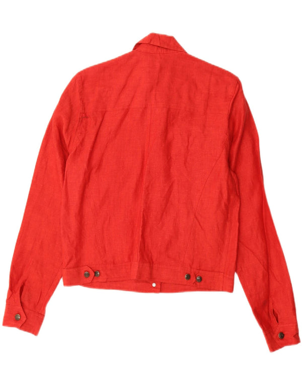Jaqueta bomber feminina Blunauta com corte solto Reino Unido 6 XS linho vermelho