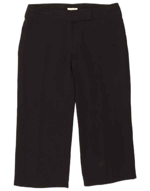 Calça feminina cortada reta Marks & Spencer UK 20 2XL W39 L26 preta