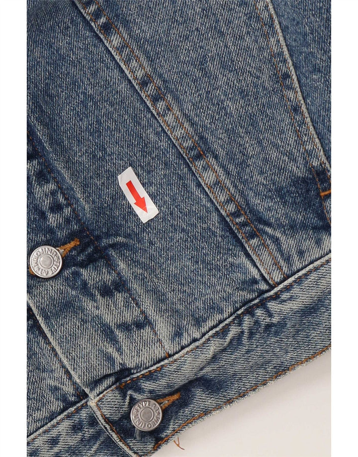 Jaqueta jeans masculina uniforme Reino Unido 38 algodão azul médio