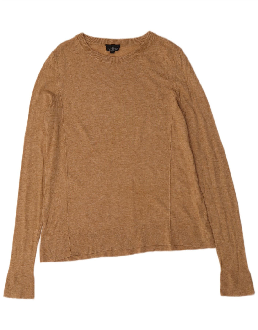 Topshop feminino oversized manga comprida Reino Unido 10 pequeno bege