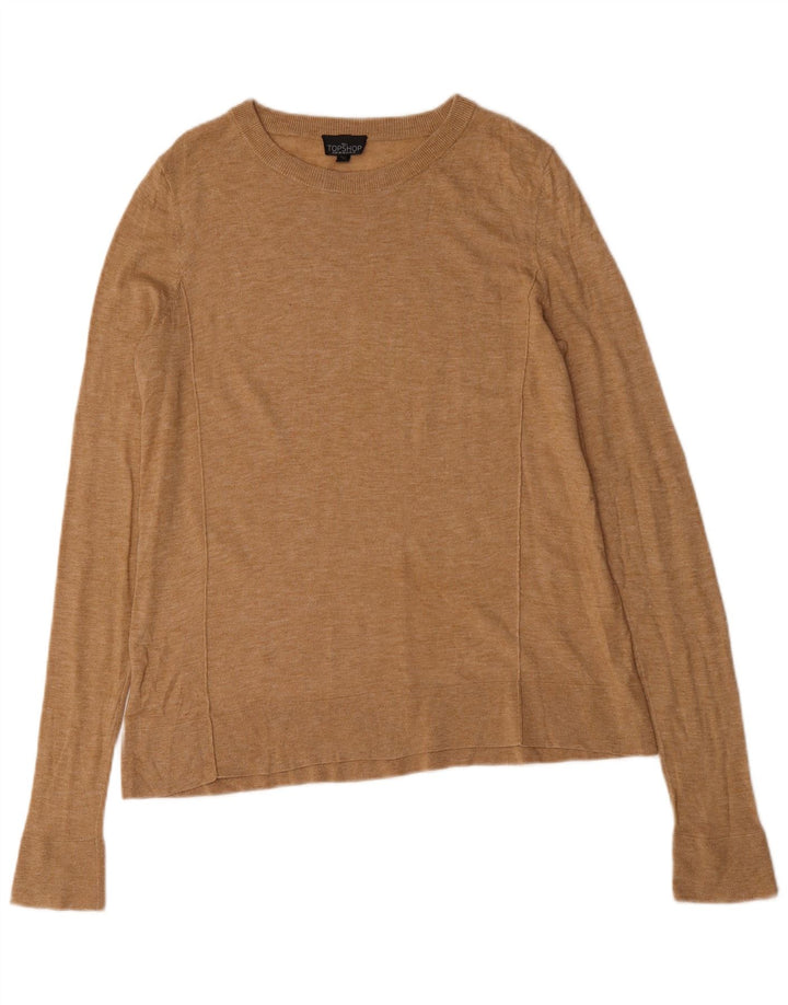 Topshop feminino oversized manga comprida Reino Unido 10 pequeno bege