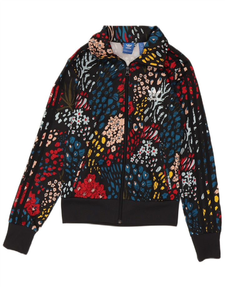 Adidas Womens 3D Arc Tracksuit Top Jacket UK 8 Pequeno Multicolorido Floral