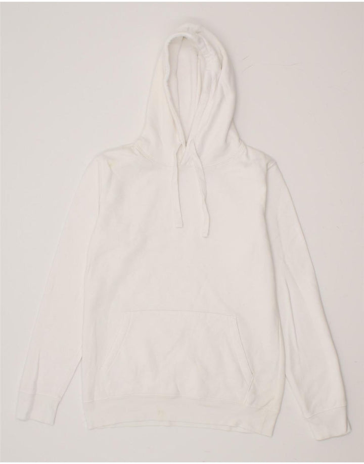 RUSSELL ATHLETIC Womens Hoodie Jumper UK 14 Medium White Cotton Vintage Russell Athletic and Second-Hand Russell Athletic from Messina Hembry 