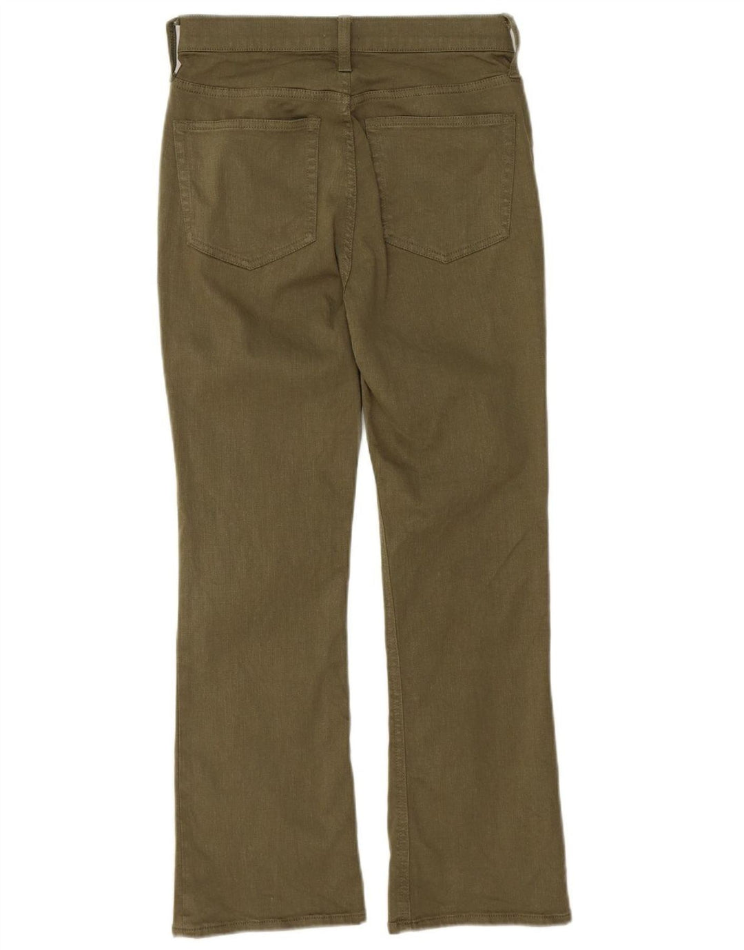 J. CREW Calça feminina casual bootcut W25 L25 algodão cáqui