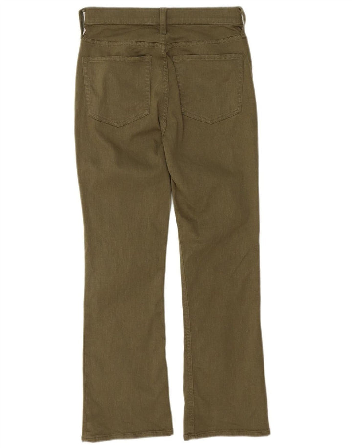J. CREW Calça feminina casual bootcut W25 L25 algodão cáqui