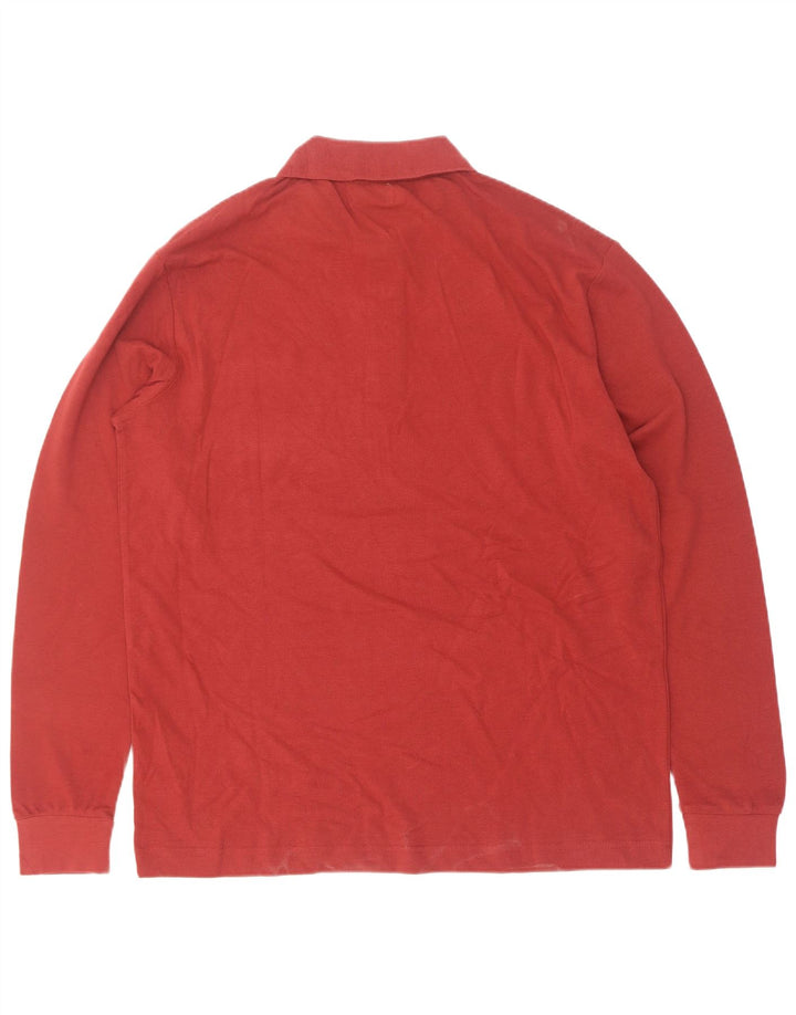 Camisa polo masculina de manga comprida Kappa grande algodão vermelho