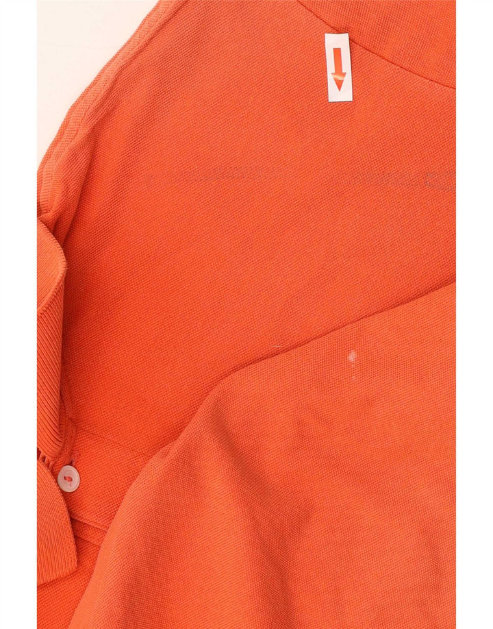 Camisa polo masculina Lacoste tamanho 6 XL laranja algodão