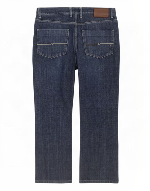 Jeans retos masculinos Tommy Hilfiger W36 L30 algodão azul marinho