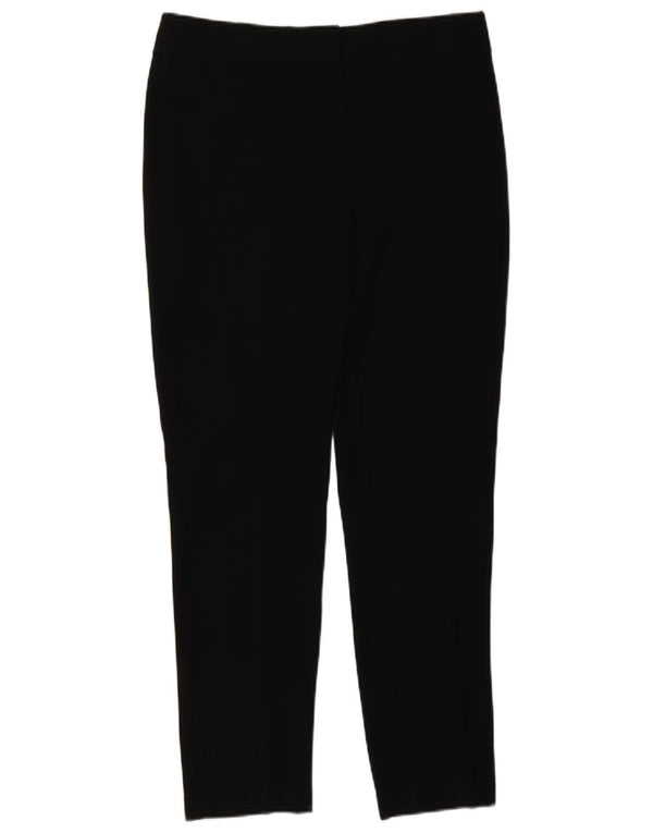 Calça casual feminina Marks & Spencer cônica Reino Unido 12 médio W32 L30 preta