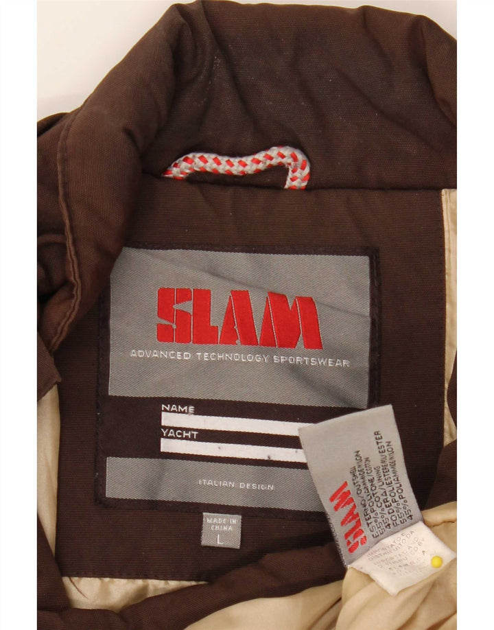 Jaqueta acolchoada masculina Slam UK 40 grande nylon marrom