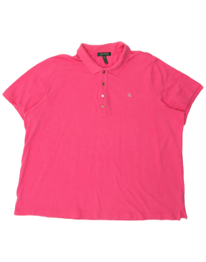 Polo feminino RALPH LAUREN UK 22 3XL algodão rosa