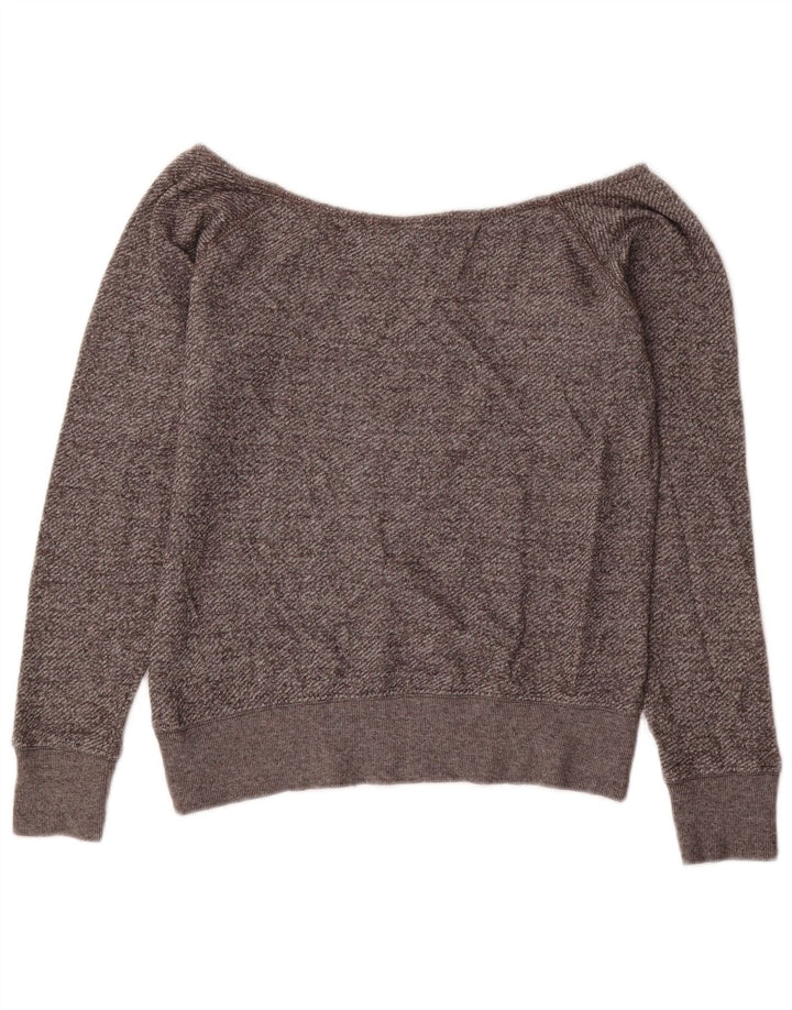 Jumper de moletom feminino com ombro de fora do Hard Rock Cafe Reino Unido 10 pequeno cinza