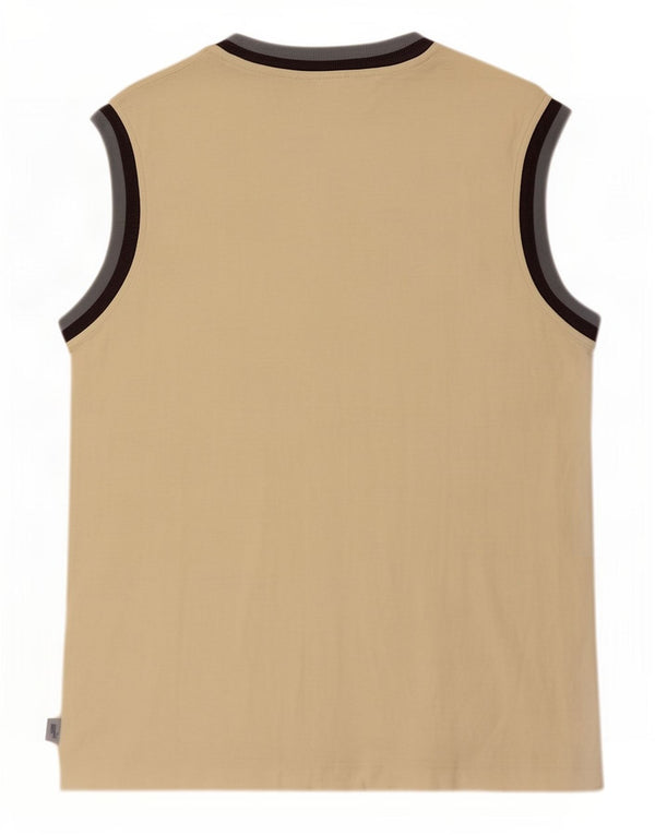 Puma Mens Graphic Vest Top Grande Bege Colourblock