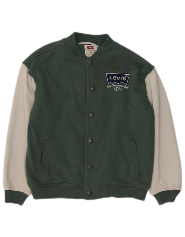 Jaqueta Levi's Boys Graphic Varsity 7-8 anos verde algodão colorblock