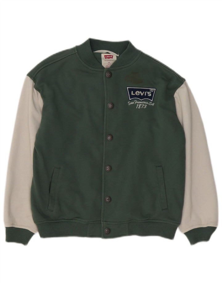 Jaqueta Levi's Boys Graphic Varsity 7-8 anos verde algodão colorblock