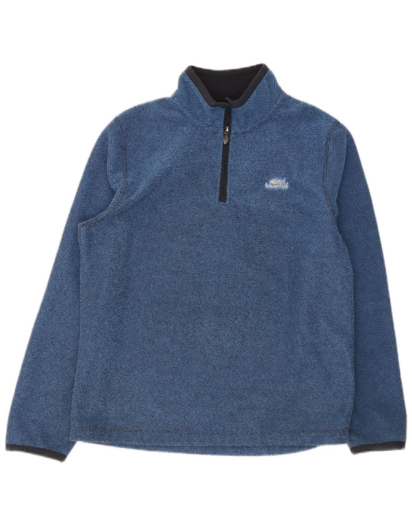 Weird Fish Mens Zip Neck Fleece Jumper Grande Poliéster Azul